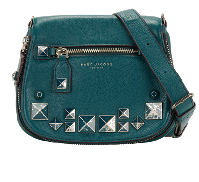Studded Recruit Nomad Crossbody, &pound;110, Handbags, Green, Leather, Front view